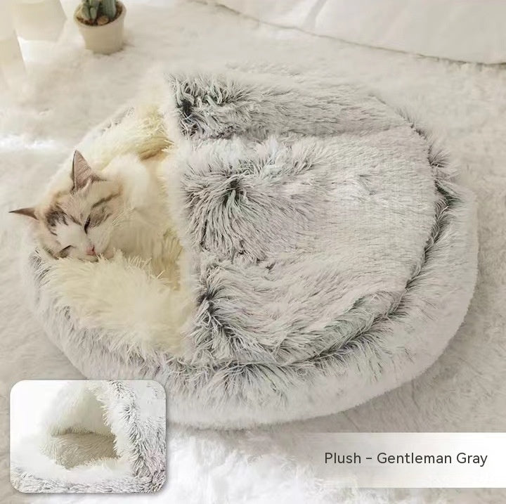 Warm Round Plush Pet Bed House