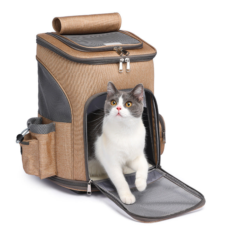 Portable Travelling Trolley Pet Backpack