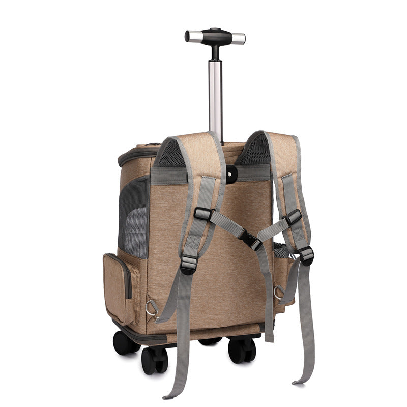 Portable Travelling Trolley Pet Backpack