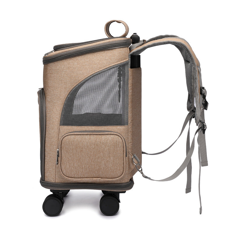 Portable Travelling Trolley Pet Backpack