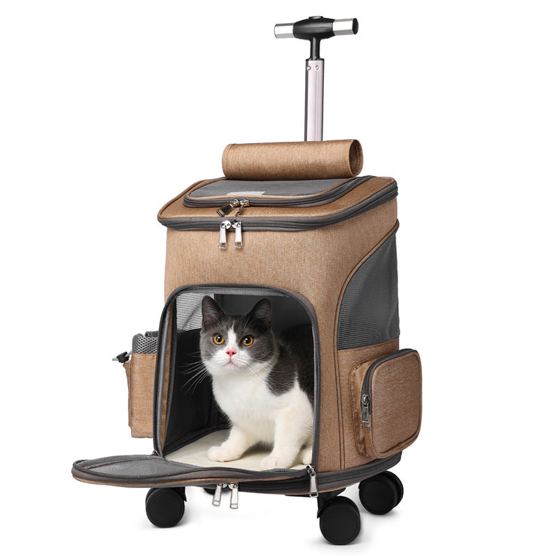 Portable Travelling Trolley Pet Backpack