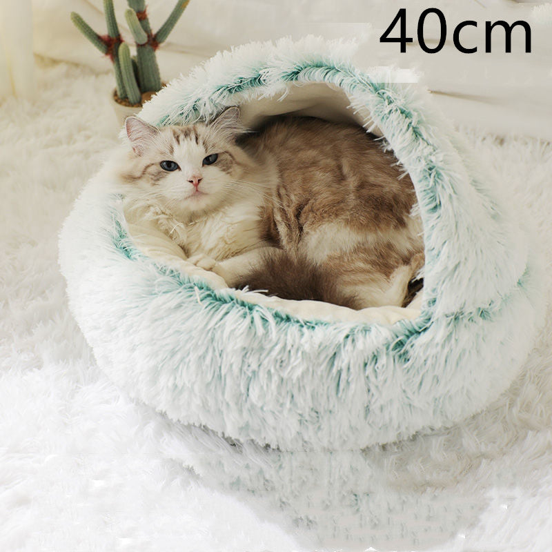 Warm Round Plush Pet Bed House
