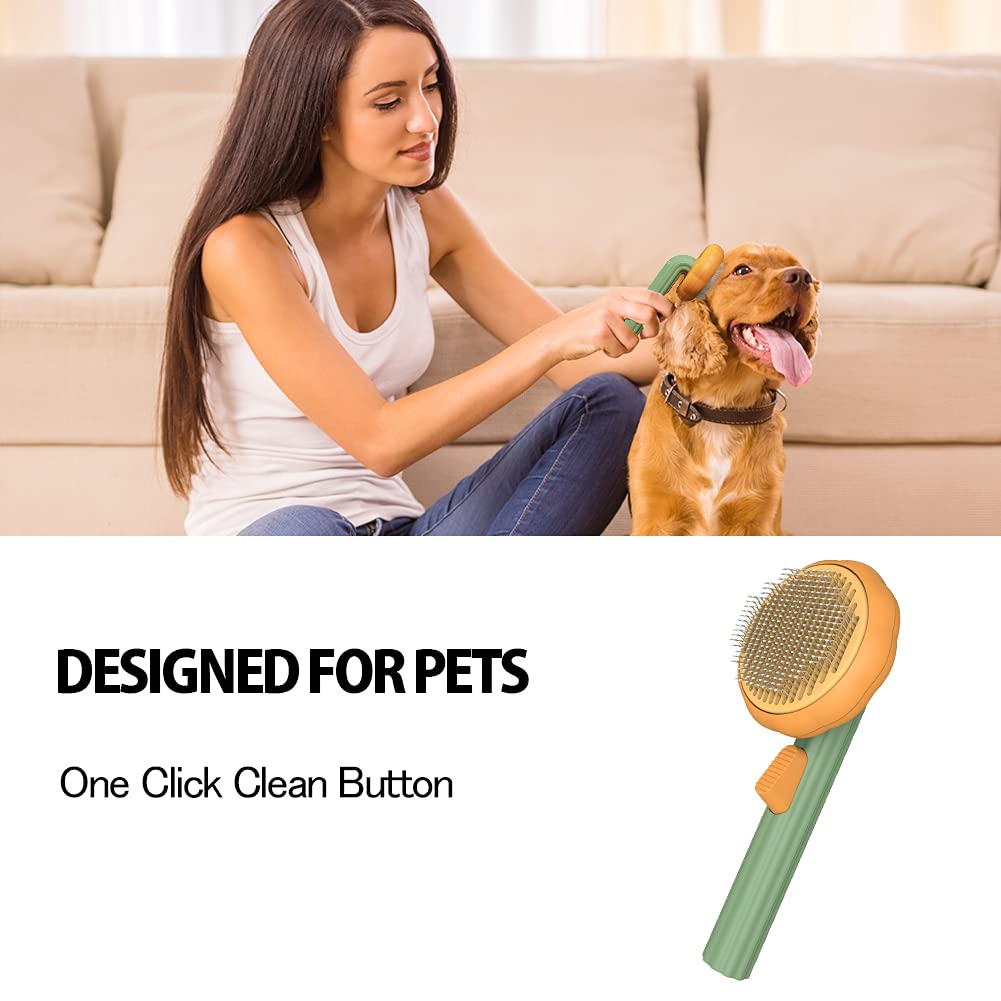 Pet Pumpkin & Grooming Slicker Brush For Tangled Hair