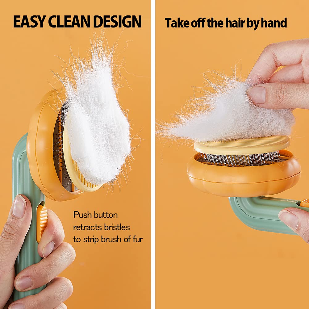 Pet Pumpkin & Grooming Slicker Brush For Tangled Hair