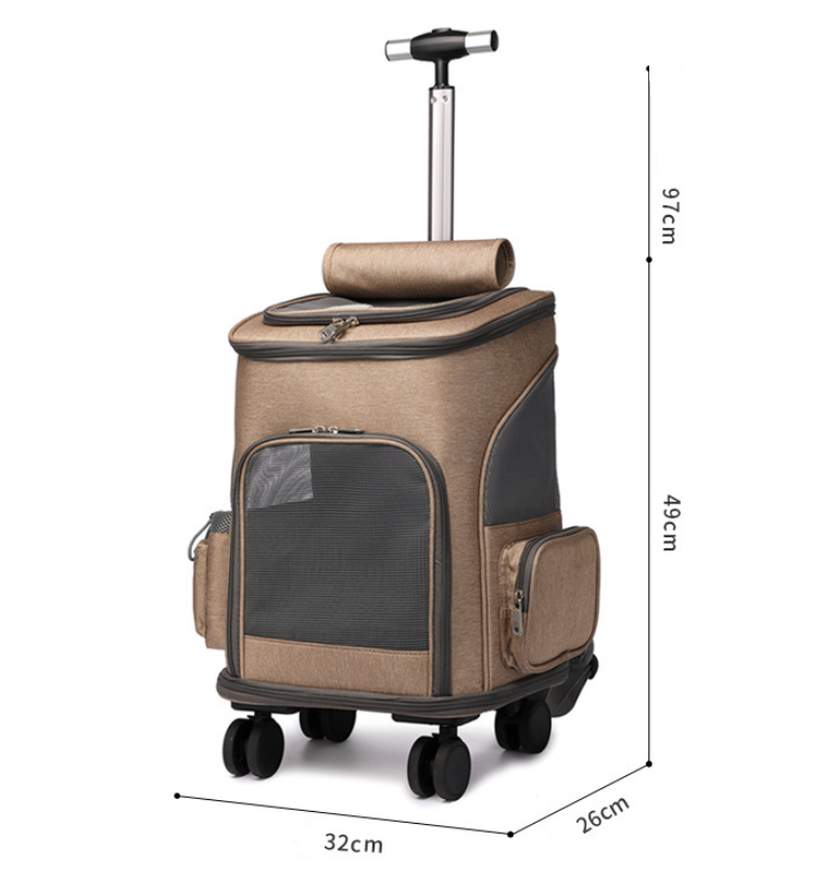 Portable Travelling Trolley Pet Backpack