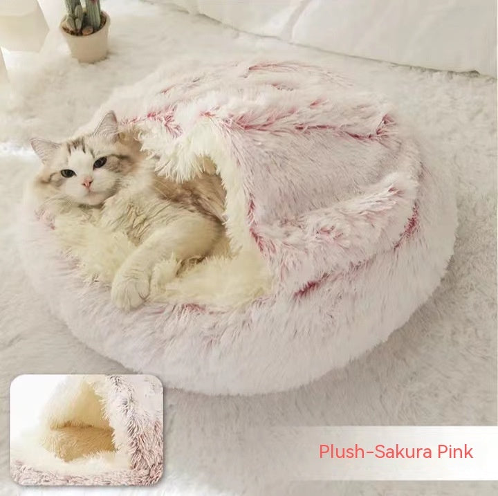Warm Round Plush Pet Bed House
