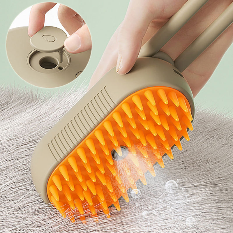 3-in-1 Electric Spray Grooming Brush for Hair Removal & Massage