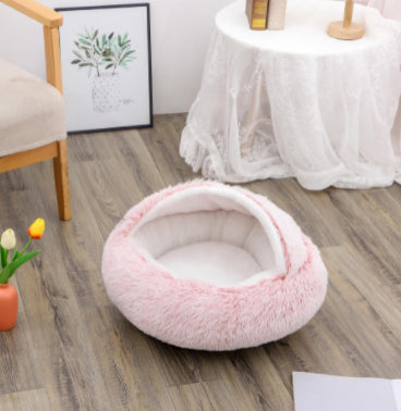Warm Round Plush Pet Bed House