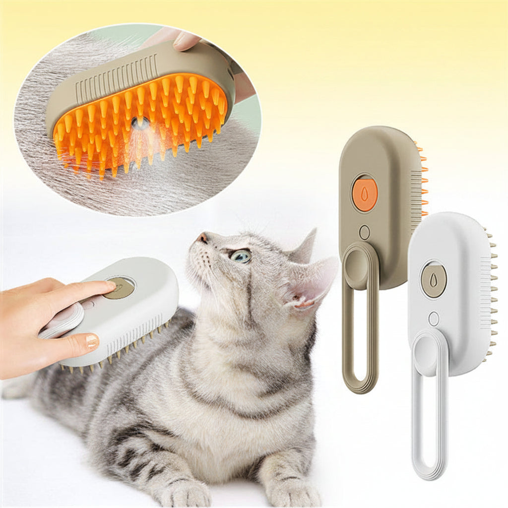 3-in-1 Electric Spray Grooming Brush for Hair Removal & Massage