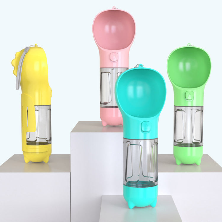 3-in-1 Portable Water Bottle – Feeder, Bowl & Waste Bag Holder