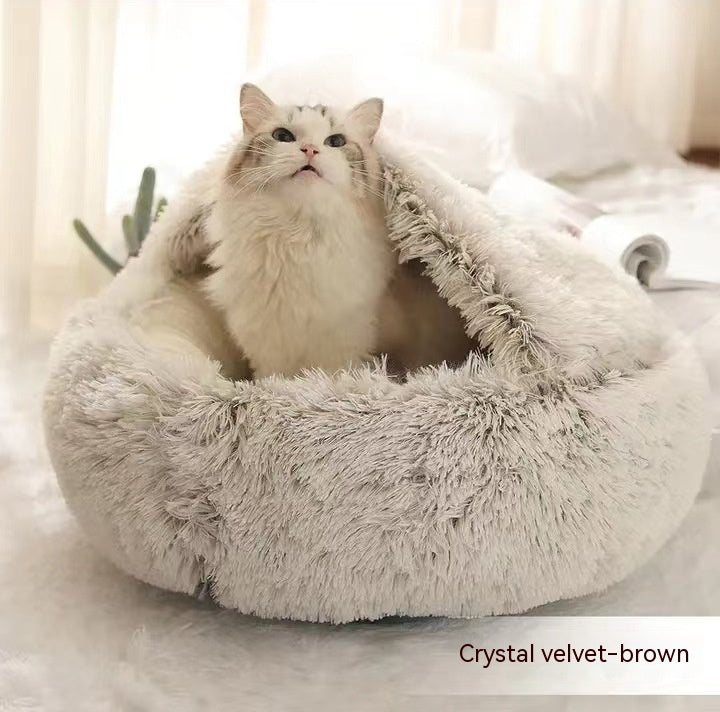 Warm Round Plush Pet Bed House
