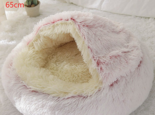 Warm Round Plush Pet Bed House