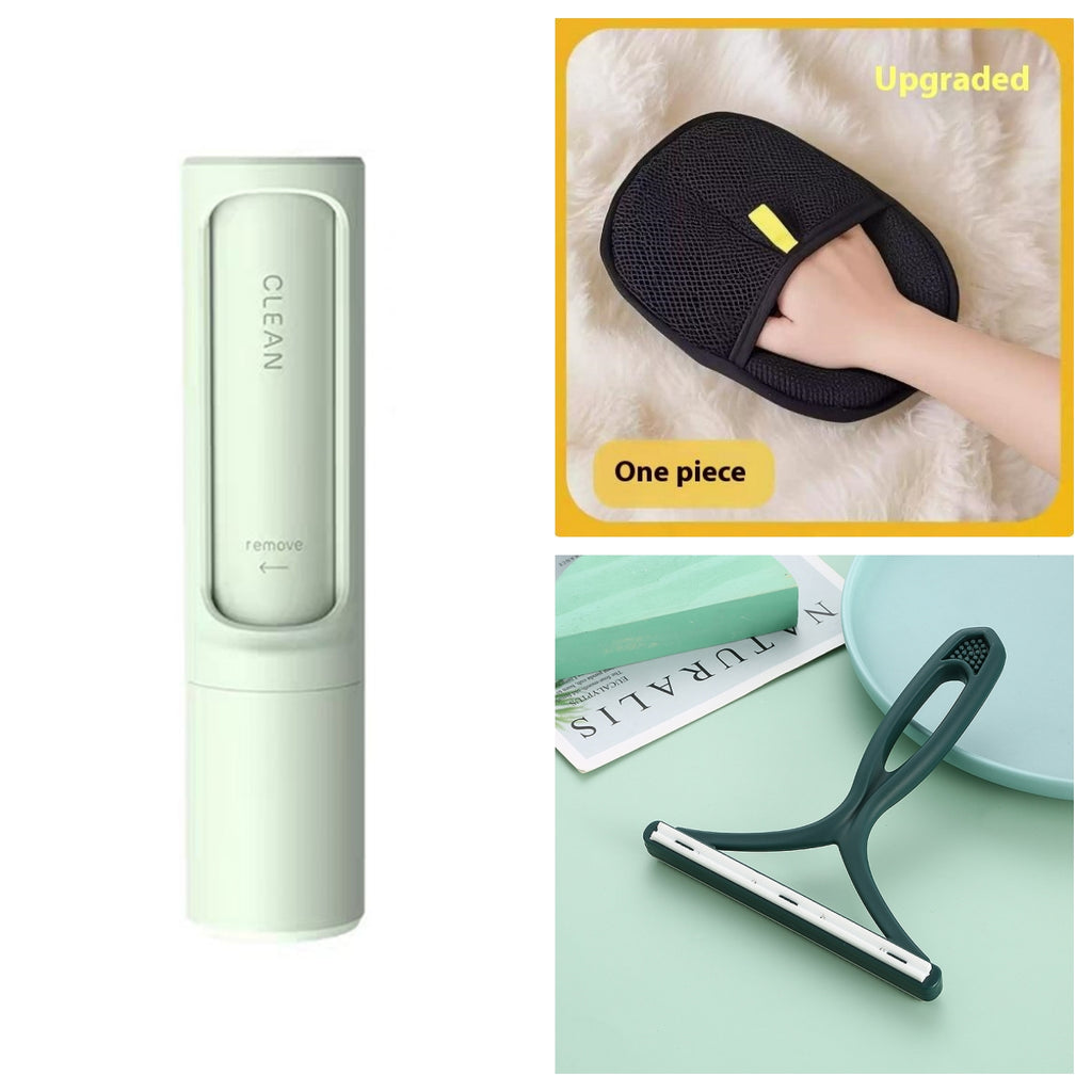 2-in-1 Reusable Pet Hair Remover – Self-Cleaning Lint Roller Brush