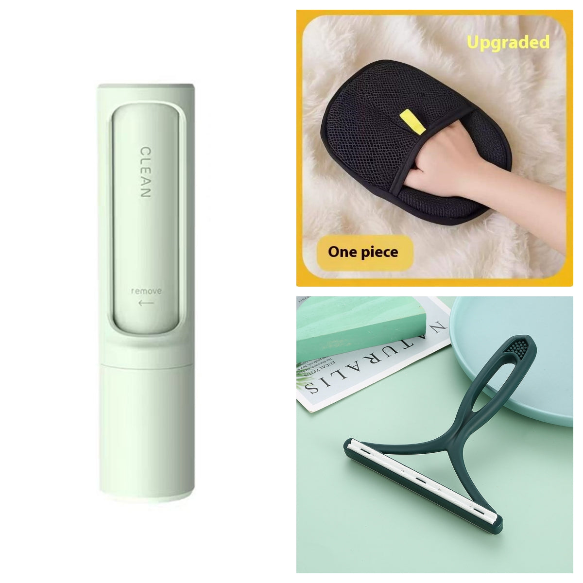 2-in-1 Reusable Pet Hair Remover – Self-Cleaning Lint Roller Brush