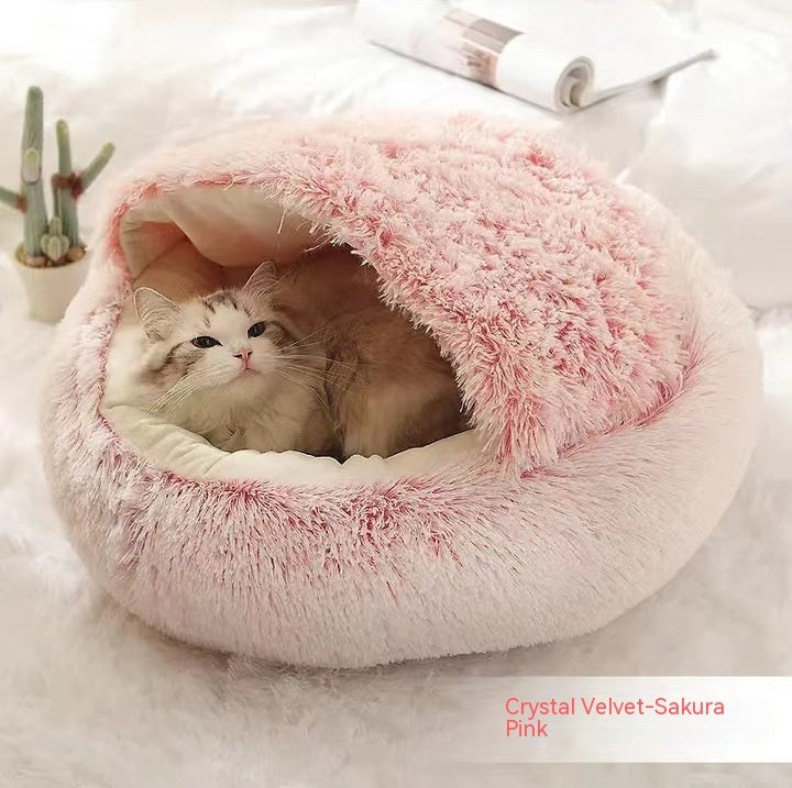Warm Round Plush Pet Bed House