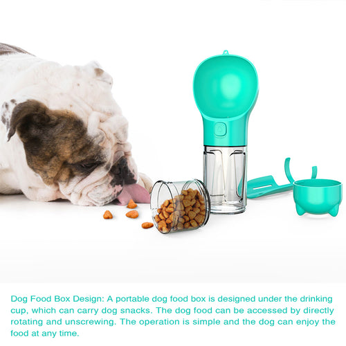 3-in-1 Portable Dog Water Bottle – Feeder, Bowl & Waste Bag Holder