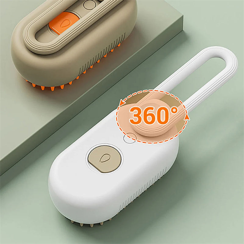 3-in-1 Electric Spray Grooming Brush for Hair Removal & Massage