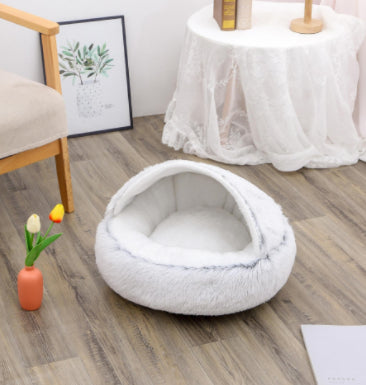 Warm Round Plush Pet Bed House