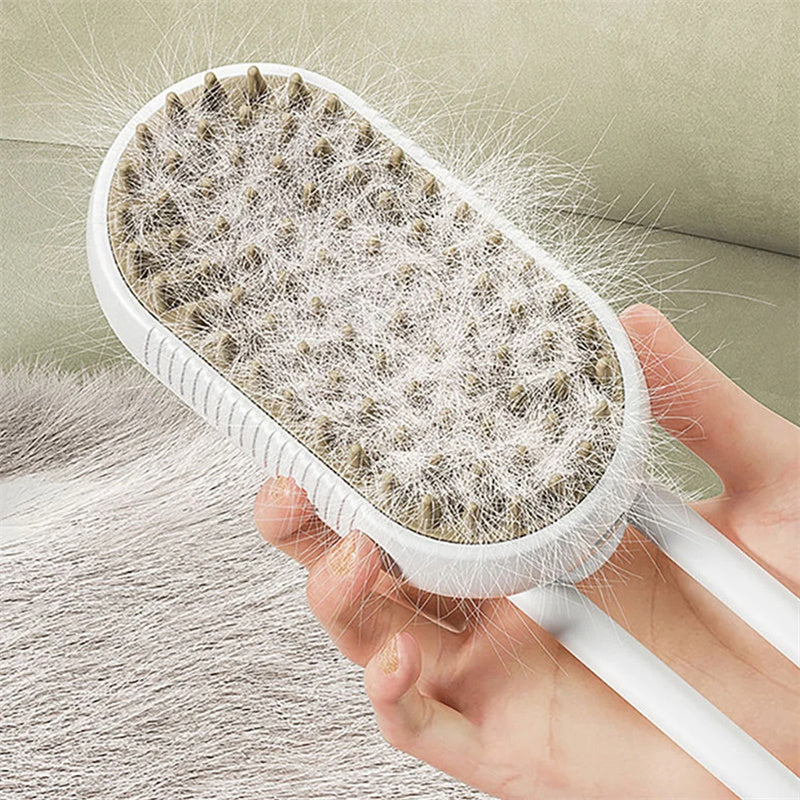 3-in-1 Electric Spray Grooming Brush for Hair Removal & Massage